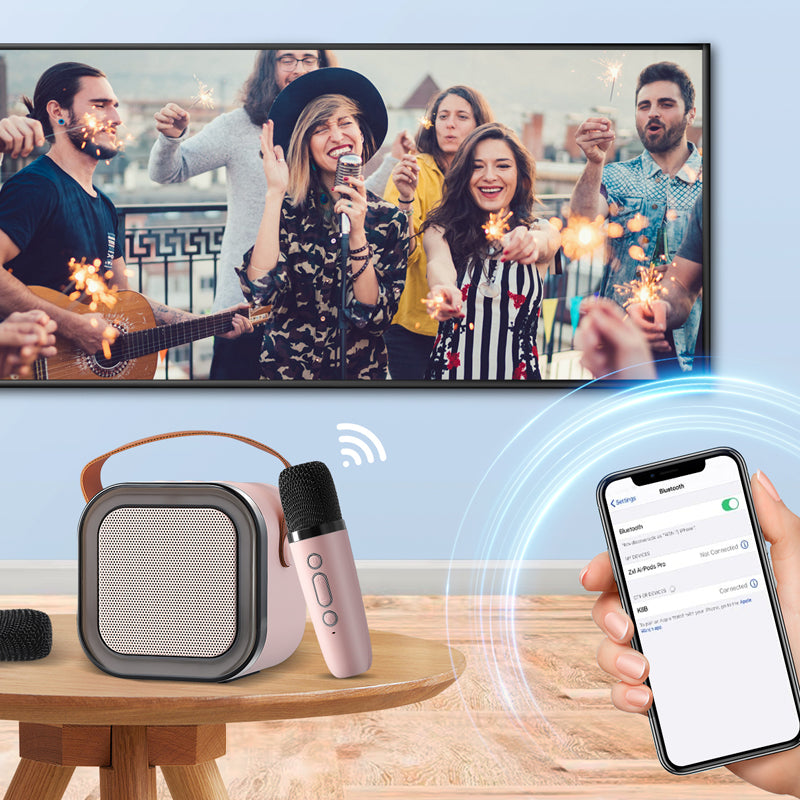 ??Last Day Promotion 50% OFF??Mini Karaoke Machine with Wireless Microphones