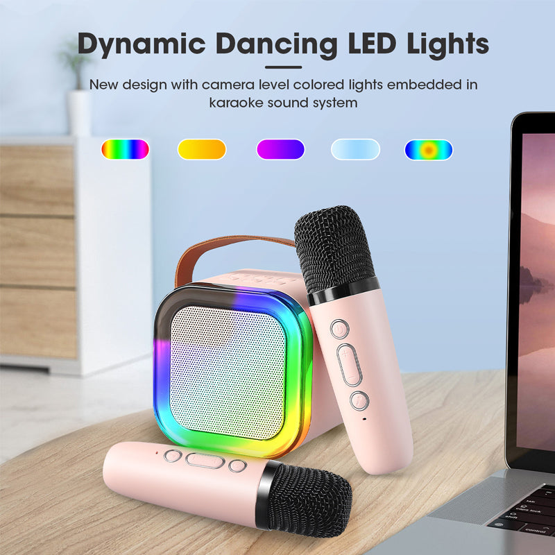 ??Last Day Promotion 50% OFF??Mini Karaoke Machine with Wireless Microphones