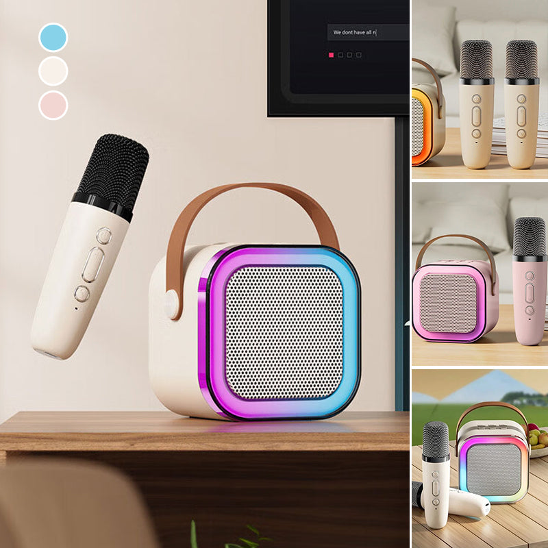 ??Last Day Promotion 50% OFF??Mini Karaoke Machine with Wireless Microphones