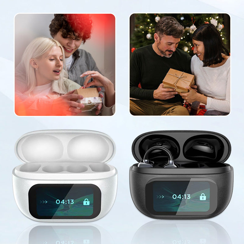 ??2025 HOT SALE????Ear Clip-on Smart Color Screen Intelligent Translation Headset??